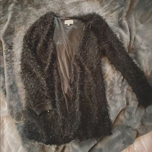Fuzzy cardigan blazer